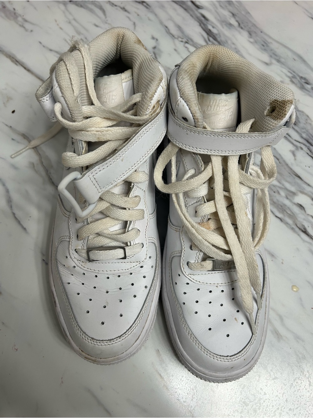 Nike Kids White High-Top Sneakers with Strap